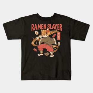 Cat Ramen Slayer Kids T-Shirt